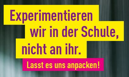 Experimntieren wir in der Schule, nicht an ihr.