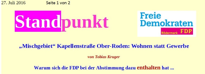 Standpunkte Kapellenstraße