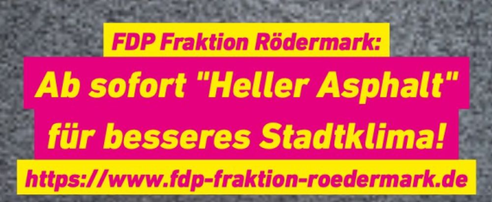 Heller Asphalt für besseres Stadtklima in Rödermark.