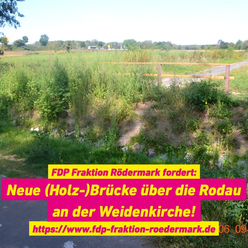 Neue Rodaubrücke an der Weidenkirche